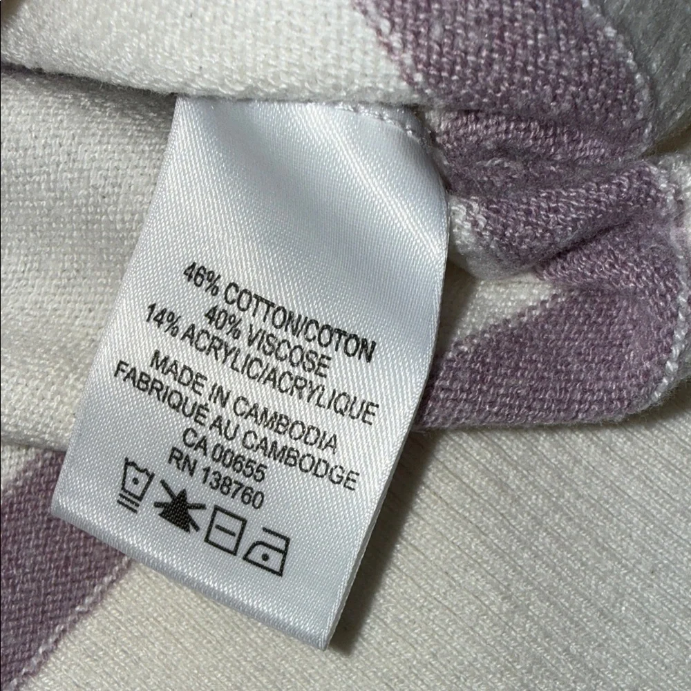 R Essentials Striped Sweater - White and Purple - Picture 4 of 5